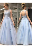 A-ligne / Princesse Sans Manches Transparent au Cou Etage Longueur Robe Robes Tulle Appliques