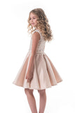 2024 Scoop Flower Girl Dresses A Line Beaded Bodice Satin Short / Mini