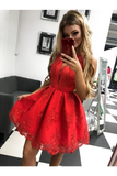 Robe de bal en dentelle A-ligne courte