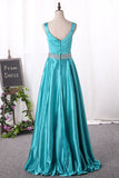 2024 New Arrival A Line Robes de bal en satin avec perles