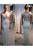 2024 New Arrival V Neck Lace Mermaid Floor Length Robes de mariée