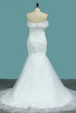 2024 New Arrival Off The Shoulder Mermaid Tulle &amp; Lace With Beads Robes de mariée