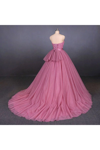 Robes de mariée princesse robe de bal bustier avec de la dentelle, robes de Quinceanera