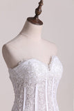 2024 magnifiques robes de mariée A-ligne sweetheart See Through-parole longueur tulle avec perles Lace Up