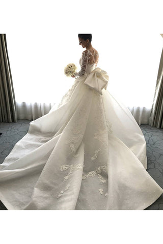 2024 robes de mariée en tulle à manches longues sirène avec train de cour applique détachable