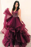 Robe de bal longue v-cou longue dos ouvert robes de bal princesse Robe de Quinceanera