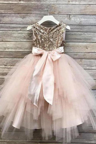 Robes de demoiselle d'honneur A Line Scoop Tulle &amp; Sequin