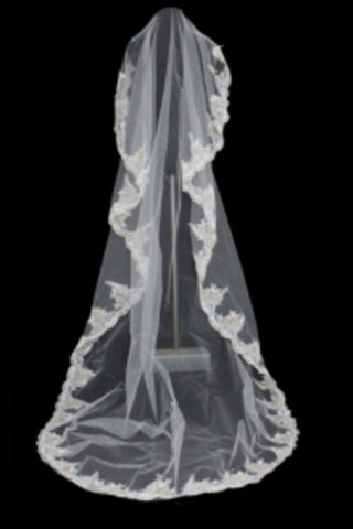 1 Layer cathédrale Longueur de voile de mariage Accessoires de mariage V005