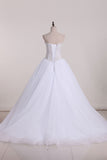 2024 magnifiques robes de mariée A-ligne sweetheart See Through-parole longueur tulle avec perles Lace Up