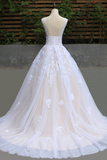 2024 Sexy col haut A-ligne robe de bal avec des perles &amp; Applique balayage train