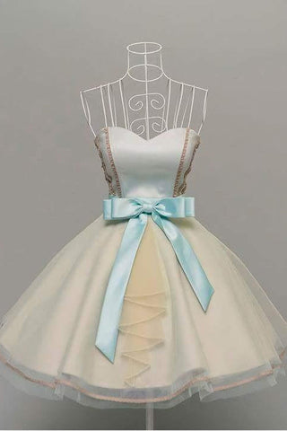 2024 Homecoming Robes Une Ligne Sweetheart Tulle Avec Bow Knot