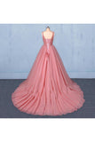 Robe de bal de bal en tulle avec robe de bal et perles, robes de Quuffeanera gonflées