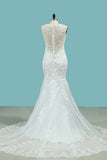 2024 New Arrival V Robes de mariée en col Tulle Mermaid avec appliques et perles