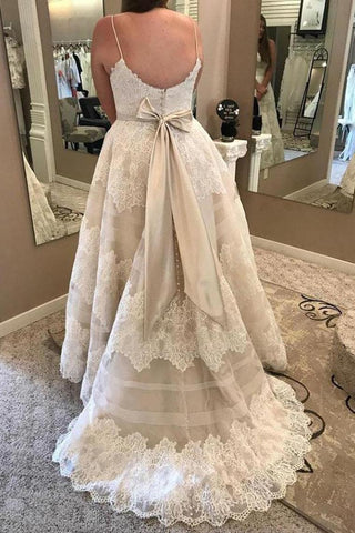 Taille plus dentelle ivoire dos ouvert longues robes de mariée modestes Robe de mariée