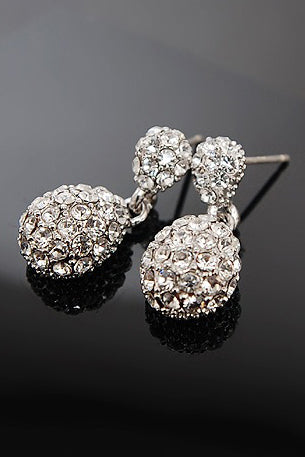 Boucles d&#39;oreilles dames élégantes en alliage avec strass