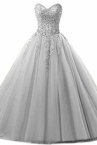 Tulle Perles Col En Coeur Une Ligne Sans Manches De Mariage Demoiselle D'honneur Longue Soirée Robe De Fête