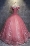 Hors de l'épaule longue robe de bal dentelle princesse robes de bal robes de Quinceanera