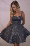 Spaghetti Strap Sparkly Homecoming Dresses avec poche