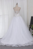 2024 A Line Sweetheart Beaded Bodice Robes de mariée Organza Court Train