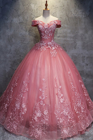 Hors de l'épaule longue robe de bal dentelle princesse robes de bal robes de Quinceanera