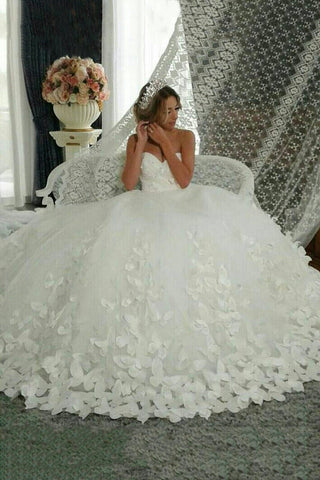 2024 Sweetheart Robes de mariée A Line Tulle With Handmade Flower