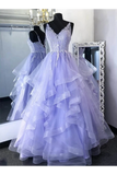 Princesse Tulle longue robe de bal Appliques robe formelle volants