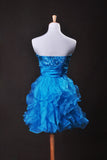 2024 Collection Bleu Une ligne sweetheart court / mini organza Cz