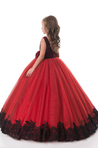 2024 robes de demoiselle d'honneur robe de bal scoop tulle avec appliques et noeud papillon