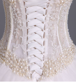 2024 magnifiques robes de mariée A-ligne sweetheart See Through-parole longueur tulle avec perles Lace Up