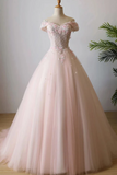 Superbe hors de l'épaule robe de bal robes de Quinceanera robes de bal en tulle fleurs 3D