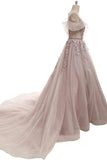 2024 Robe De Bal Robe De Bal Scoop Brush Appliques Robe De Fée Robe De Soirée En Tulle