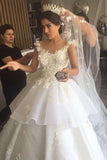 2024 Scoop une ligne de robes de mariée organza avec Applique et fleur à la main